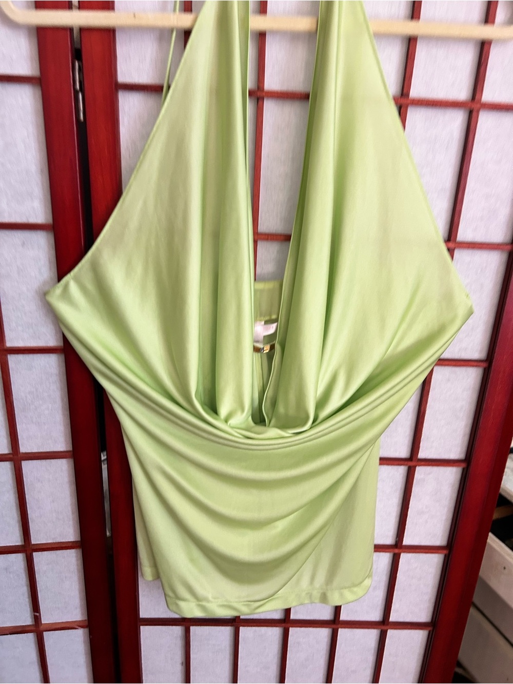 Victoria's Secret Lime Green Draped Halter Top
